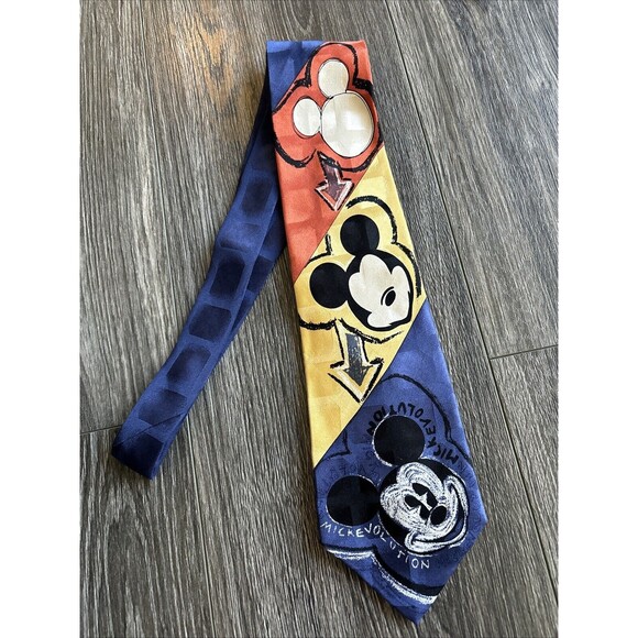 Atlas Design Mickey & Co. Disney 100% Silk Tie Mickevolution Goteborg Sweden New - Picture 2 of 10
